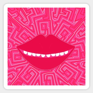 Amazing Smile Mouth red pink Sticker